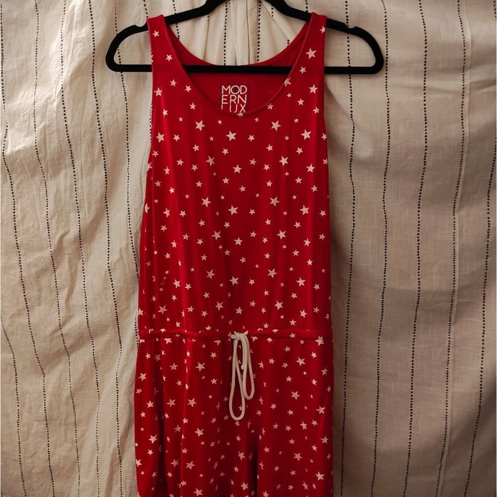Modernlux ROMPER - Red With White Stars - Patriotic - Size Large - Worn Once